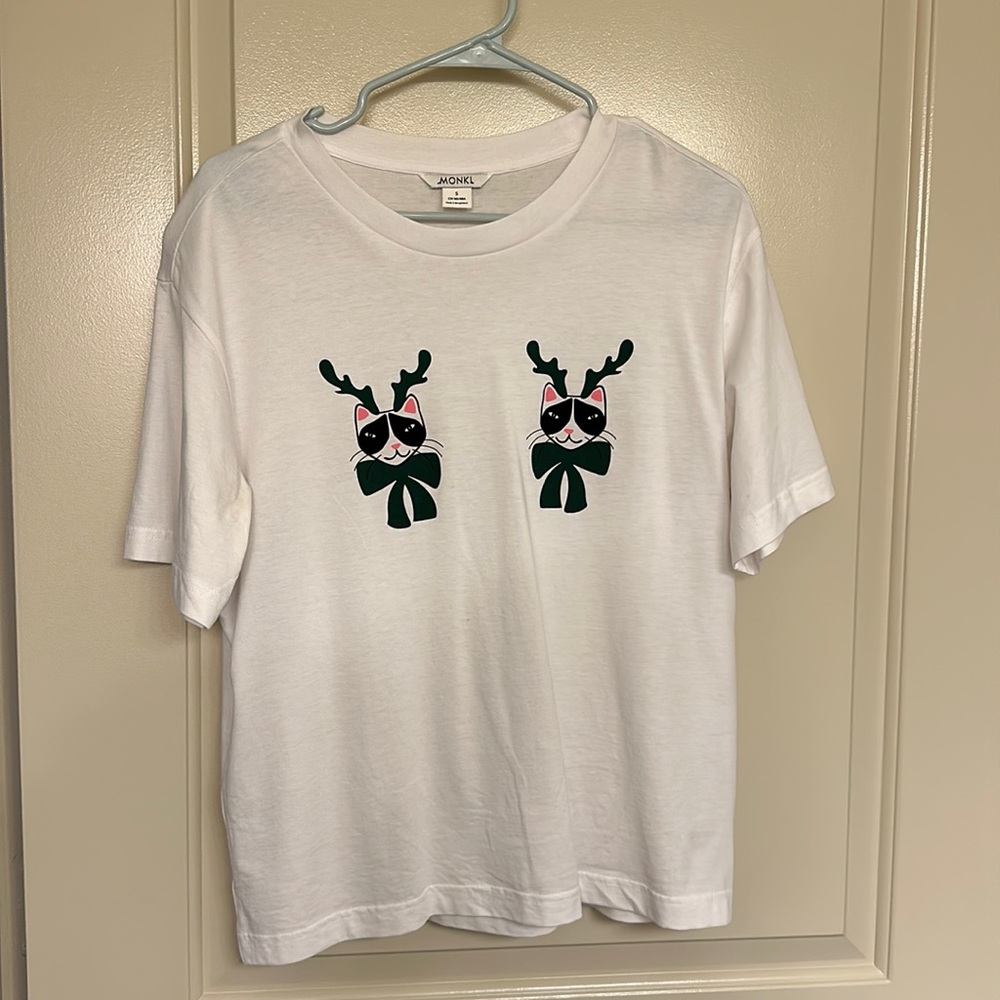 Cat tshirt tee Christmas